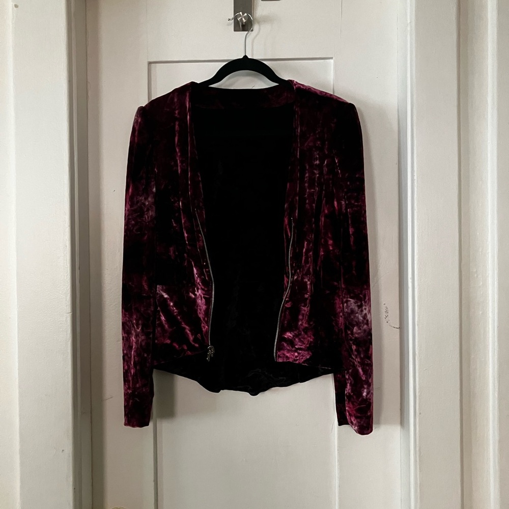 Warrior Within Designs Blush Velvet + Black Velvet Reversible Caliko Jacket - Picture 2 of 7